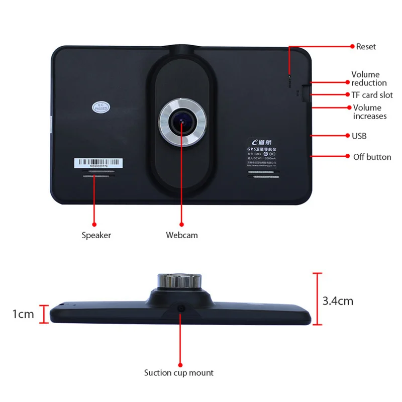 Новый 7 &quotAndroid 4.4 Автомобилей ВИДЕОРЕГИСТРАТОРЫ Recorder Камеры FHD WIFI Tablet PC