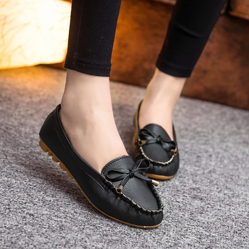 Женская Белая обувь на плоской подошве женские лоферы без застежки женская с