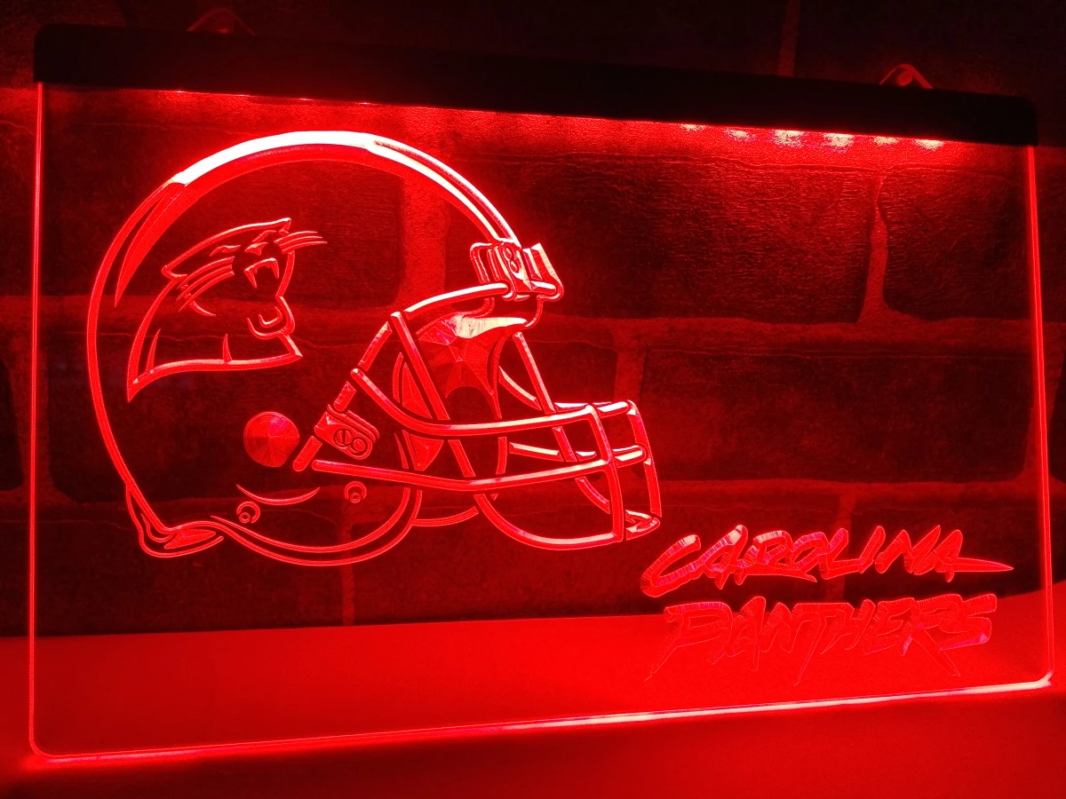 LD314-изображение шлема Carolina Panthers Pub Bar светодиодный неоновый свет Знак Домашний Декор ремесла
