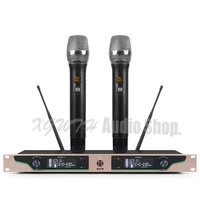 professional uhf wireless microphone system dynamic cardioid handheld mic dual channels cordless digital receiver for church