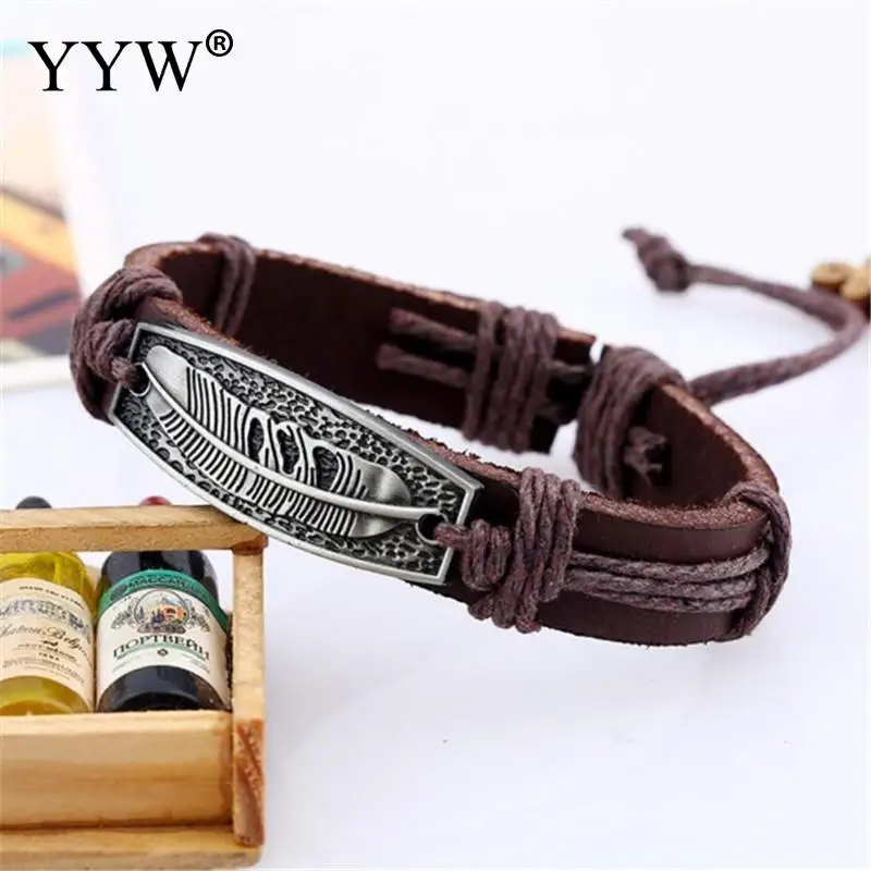 Розничная продажа Уникальный унисекс браслет для мужчин индивидуальный кожаный