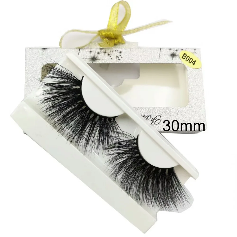 longer than 25mm Eyelashes 100% Mink False Crisscross Natural Fake lashes Length 30mm Makeup 3D Lashes | Красота и здоровье