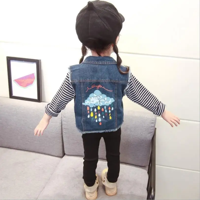 Джинсовая Верхняя одежда для маленьких девочек коллекция 2019 года сезон