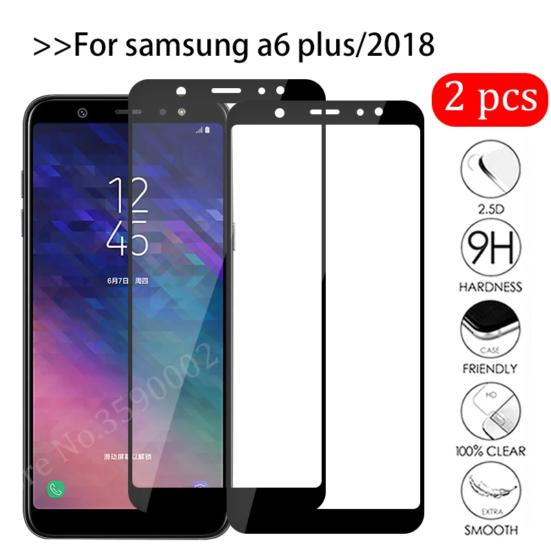 Закаленное стекло 2 шт./лот для Samsung A6 2018 Защитная пленка экрана Galaxy Plus + A605F A6Plus A 6