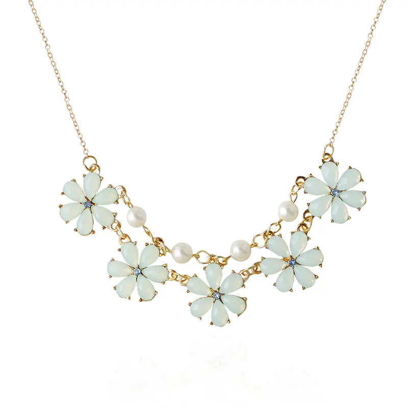 F & U светильник в форме зеленого цветка с жемчугом уникальный дизайн золотого