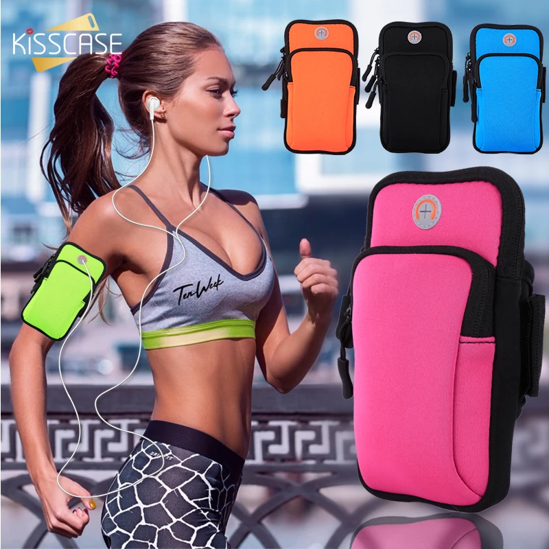 KISSCASE 6.0 Universal Armband Case Sport Running Bags Cases For Samsung S9 S8 Plus For iPhone 8 7 6 X Arm Band Sport Accessory