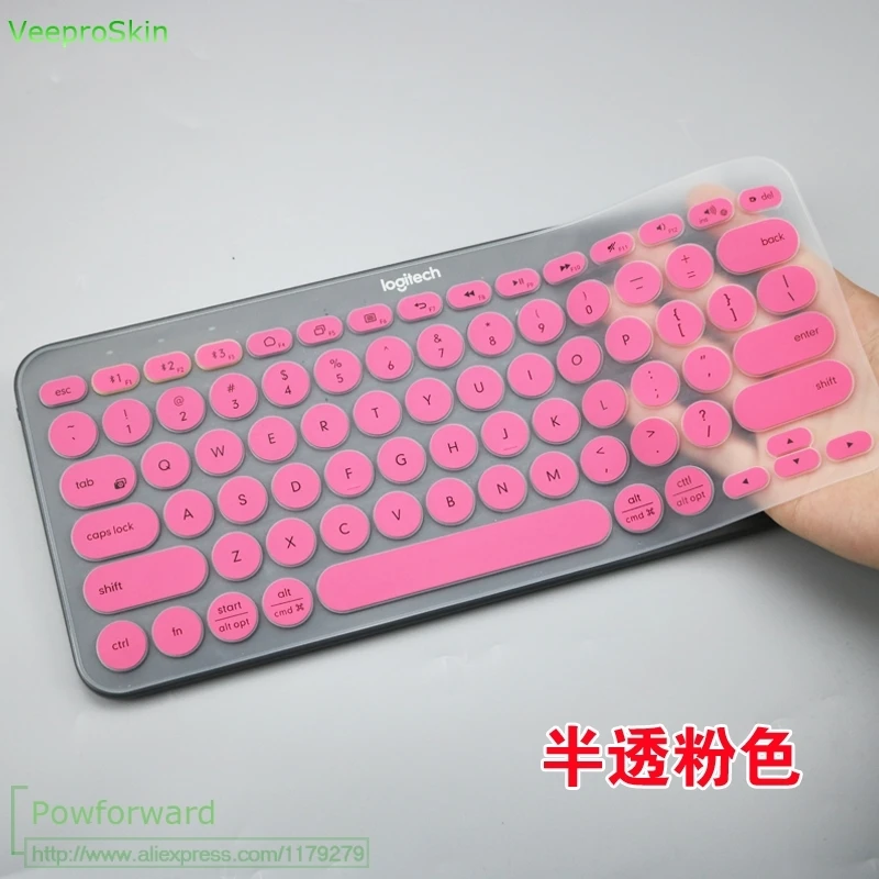 pink Силиконовая крышка клавиатуры мульти-устройства механической кожи протектор для logitech K380 K 380 Bluetooth клавиатуры - Цвет: pink