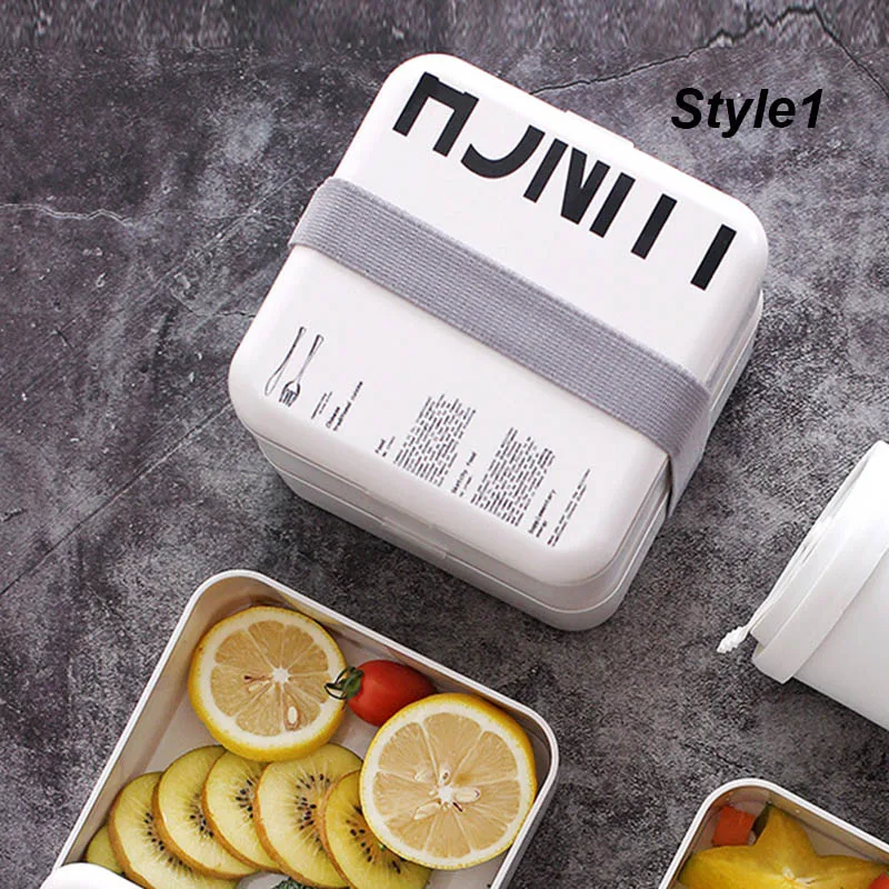 Style1 UNTIOR Bento Box Set 2 слоя Ланч-бокс с суповой кружкой двойной герметичный изолированный портативный контейнер для хранения пищи кухонная посуда - Цвет: Style1