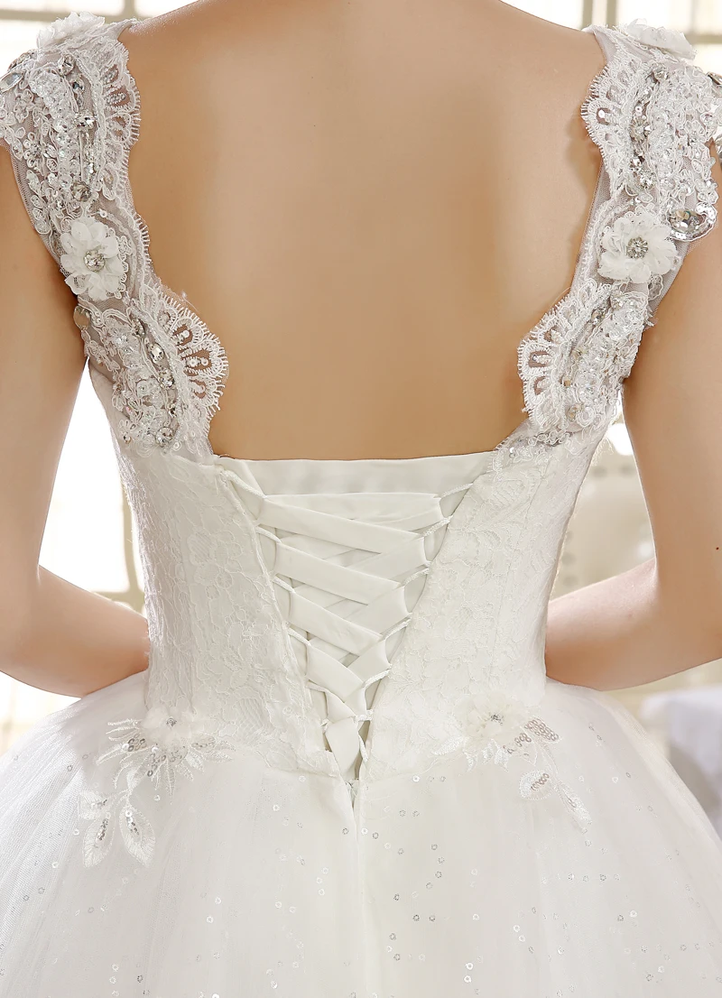 Robe de Mariage Sexy v-образным вырезом с открытой спиной Кружева Бисер Кристалл груши
