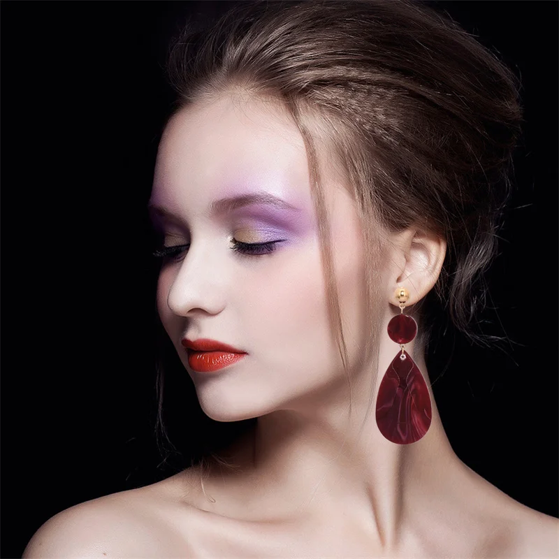 Горячая Распродажа модные длинные массивные геометрические круглые красные