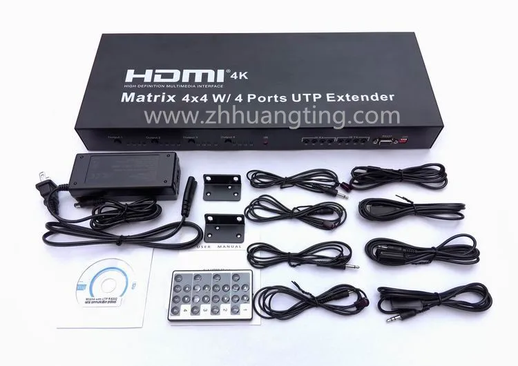 Матрица HDBaseT 4x4 HDMI матрица с поддержкой HDBT и ИК-управлением RS232 4 в выхода