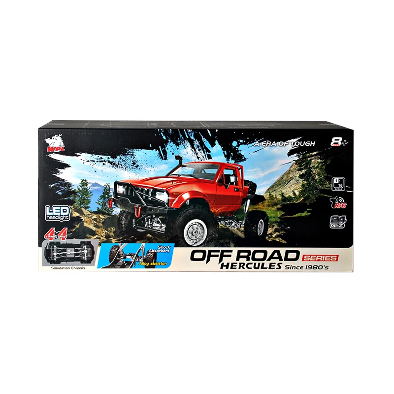 WPL C 14 1/16 Радиоуправляемый автомобиль 2 4G 4WD внедорожник Военный Rock Crawler грузовик с