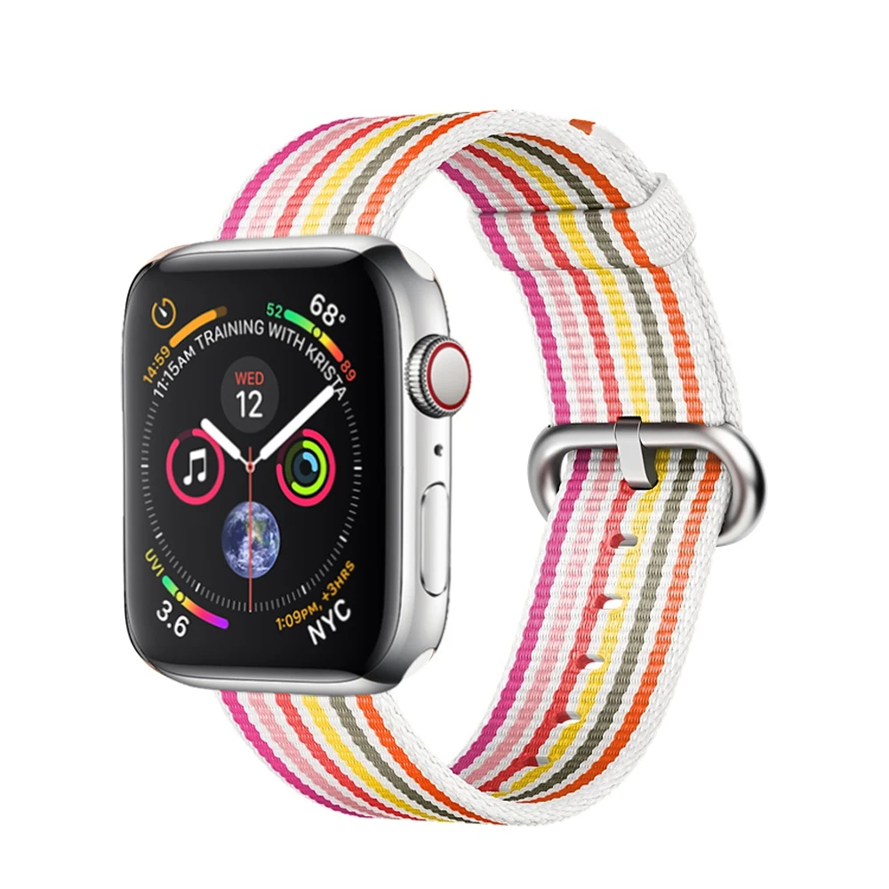 Лямка из нейлоновой ткани для наручных часов Apple watch, версии 44 мм 40 мм, correa, aplle watch 42 мм, 38 мм, браслет на запястье ремень наручных часов Iwatch, 4/3/2/1
