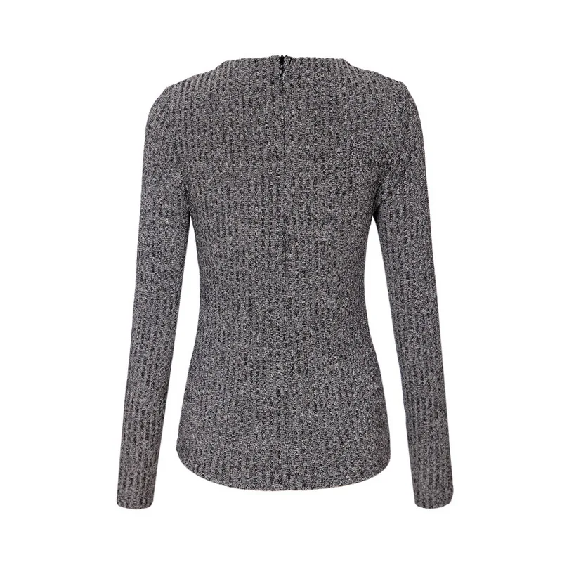 Vadim women sexy v neck knitted sweater bandage pullover lace up Elastic low cut cross bodycon long sleeve casual tops SW867 | Женская