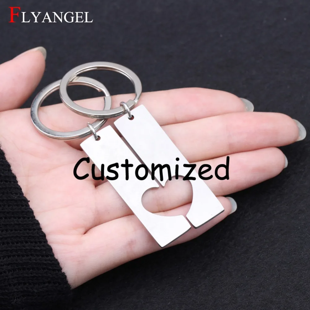 1 пара пользовательских полусердечных ключей с гравировкой Имя дата предложение