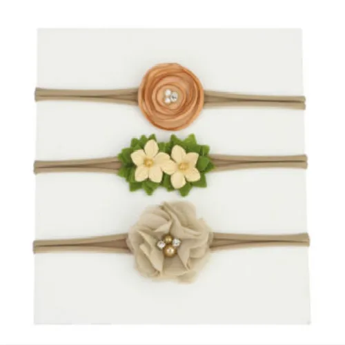 3Pcs Newborn Kid Headband Elastic Cloth Baby Print Floral Hair Band Girl Bowknot | Мать и ребенок