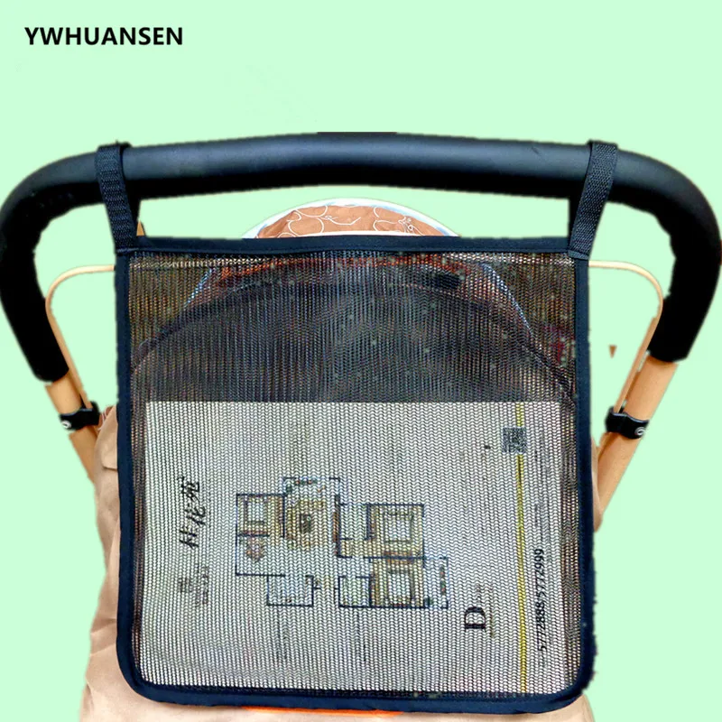 Универсальный размер органайзер для коляски черная Толстая Сетчатая Сумка все в