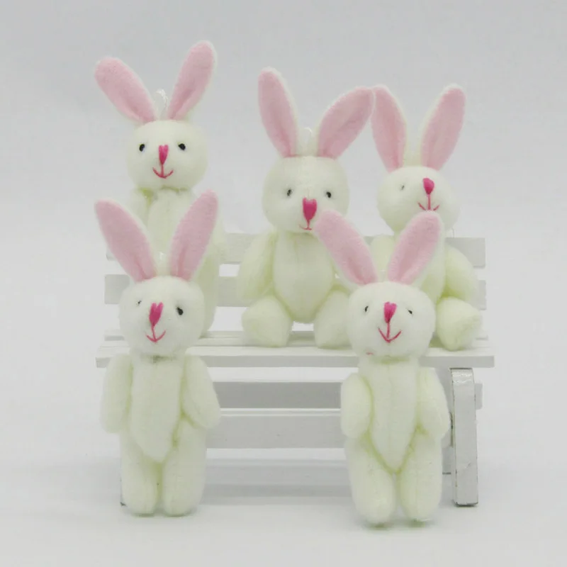 20Pcs/Lot Mini rabbit Stuffed Plush Toys 8cm Small with pink ear pelucia Pendant Kids Birthday Gift 01801 | Игрушки и хобби