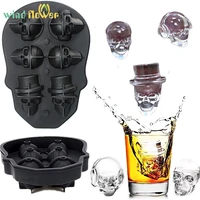 wind flower cocktail whiskey 3d skull silicone ice cube tray pudding ice molds maker kitchen bar home ice cram mould diy tools