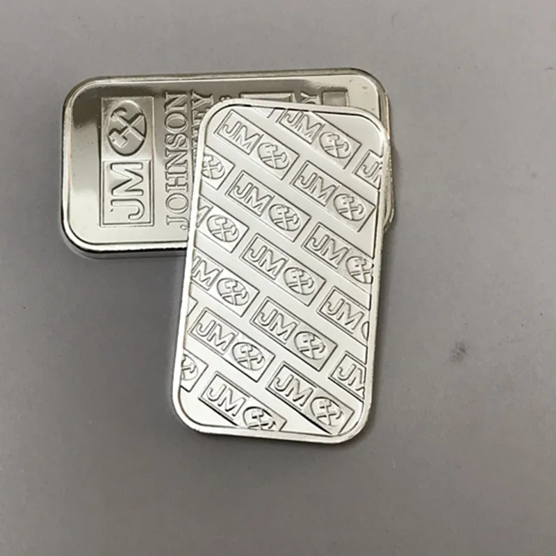 5 шт. Магнитный Johnson Matthey JM 1 OZ с серебряным покрытием значок 50x28 мм разные серийные
