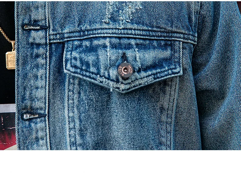 BUMPERCROP полное сплошное отверстие Повседневная Джинсовая Куртка Карманы