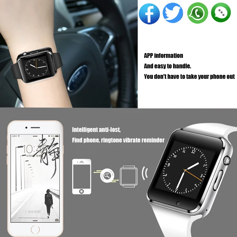 Умные часы для мужчин и женщин с поддержкой sim-карты TF Bluetooth шагомер