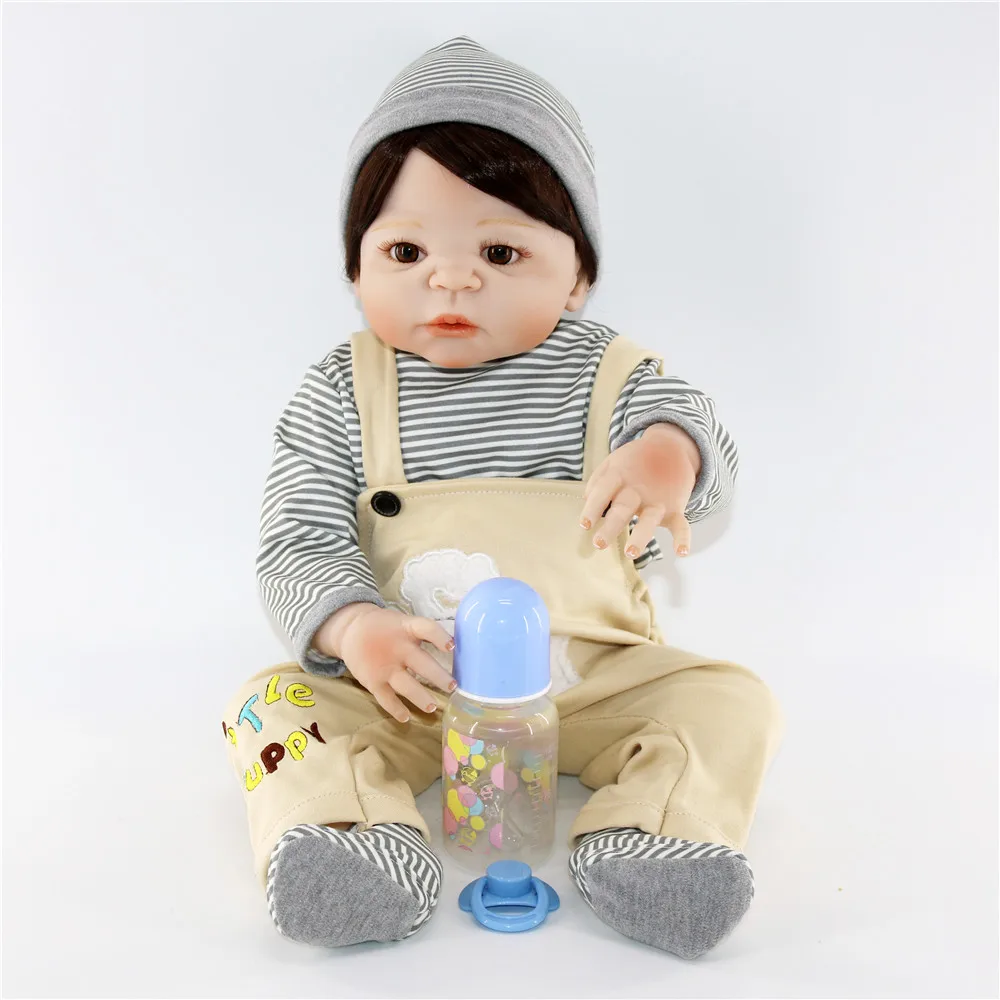 23 дюйм(ов) Кукла реборн Полный Силиконовые Винил Тела новорожденных куклы