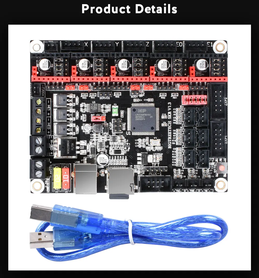BIGTREETECH SKR V1.3 ARM 32 Bit 3d принтер плата контроллера Smoothieboard с открытым исходным кодом материнская плата как MKS GEN L