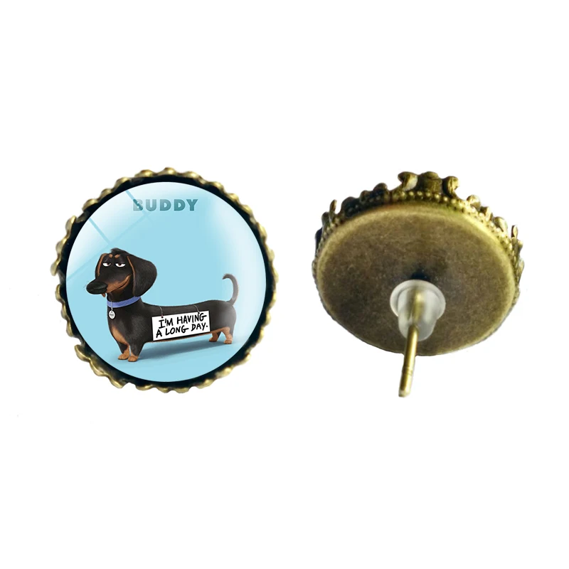 Серьги гвоздики The Secret Life of Pets с липкой собачкой Майком и друзьями из мультфильма