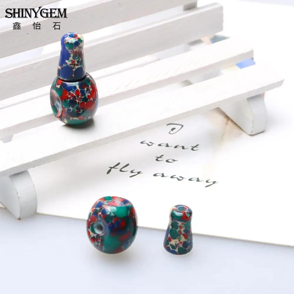 ShinyGem Guru 3 отверстия бусины Уникальные Морские осадочные Jaspers голова Будды Mala Spacer