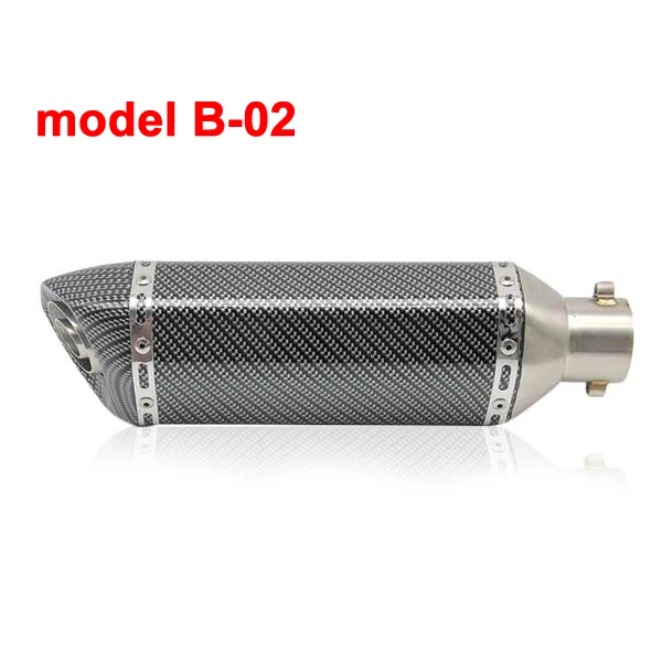 ZS гоночный Универсальный мотоцикл Akrapovic выхлоп модифицированный Кроссовый глушитель для FZ6 CBR250 CB600 MT07 ATV Dirt Pit Bike - Цвет: model B-02