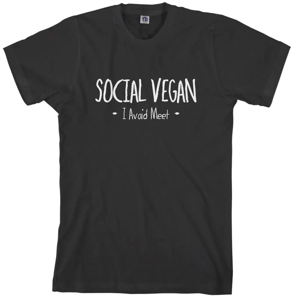 

Print T Shirts Men Threadrock Men's Social Vegan T-shirt avoid no meat 100% Cotton Brand New T-Shirts