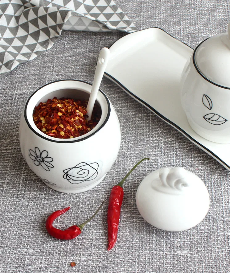 Кухонные керамические банки, бутылки для хранения, кухонные контейнеры, коробка для приправ, баночки для специй, перца, Чили