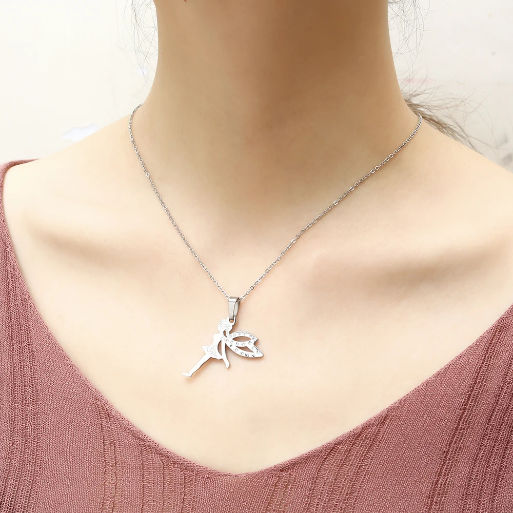 Ожерелье и серьги с крестом OUFEI набор украшений из нержавеющей стали для женщин