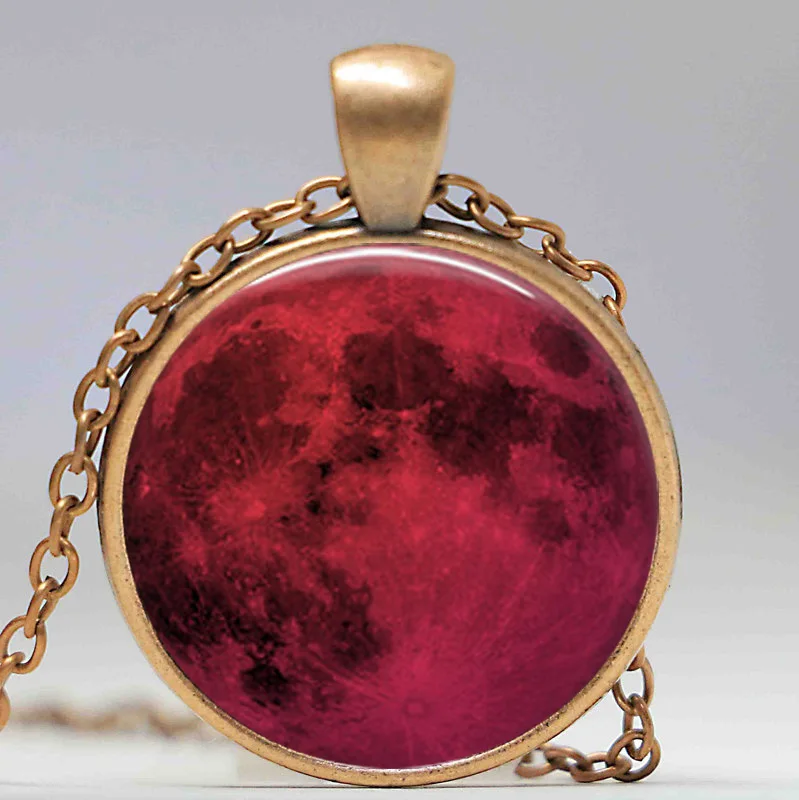 Бесплатная доставка ожерелье с полной луной Луной крови ювелирное лунным