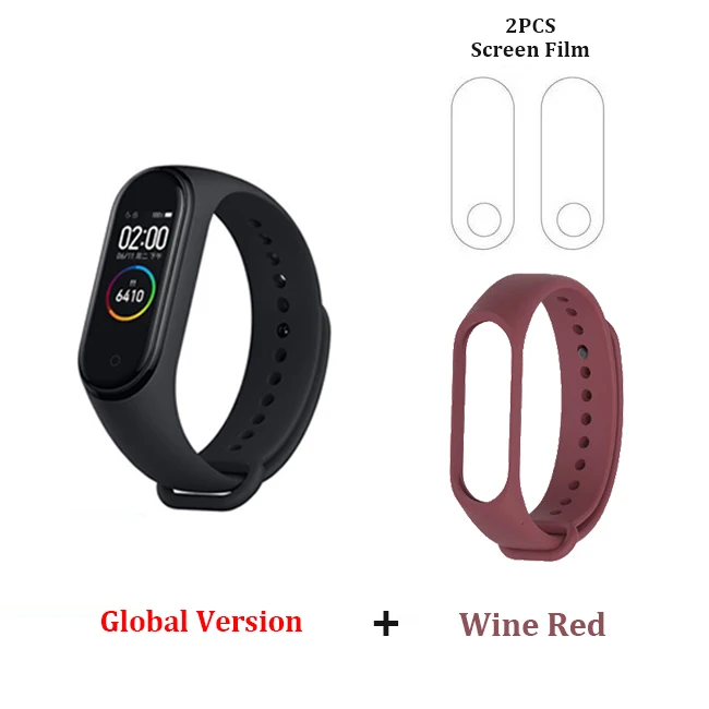EU Add Filme Strap Xiaomi mi Band 4 умный Браслет mi band 4 цвета AMOLED экран сердечный ритм фитнес музыка Bluetooth 5,0 50 м водонепроницаемый сенсорный экран - Color: EU Add Filme Strap