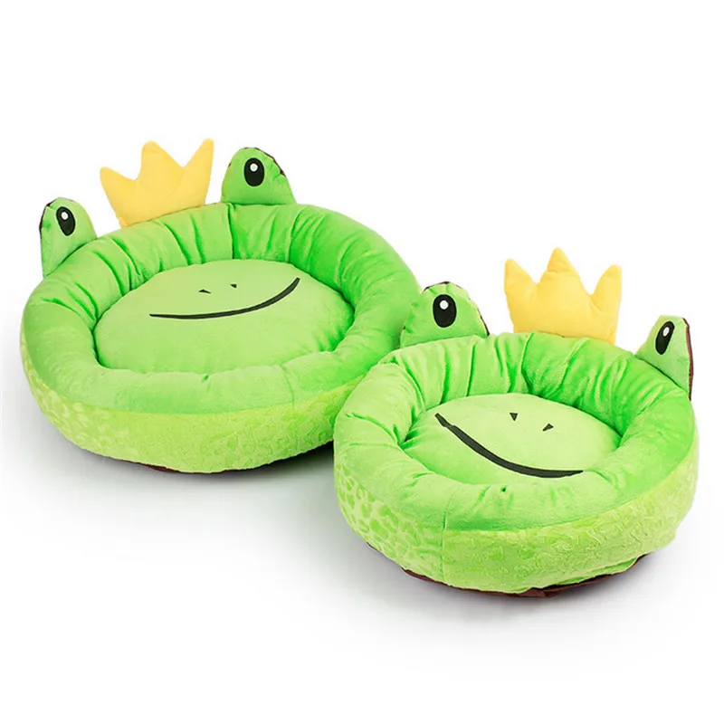 Frog Prince Pet Cat Dog House Плюшевый Диван Кровать Мультфильм теплый Собака Щенок Мат