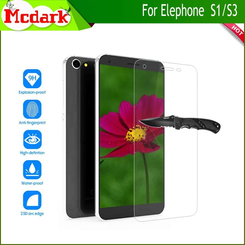 Закаленное стекло 2.5D 9H для Elephone S3 Защита экрана S1 защитная пленка на переднее |