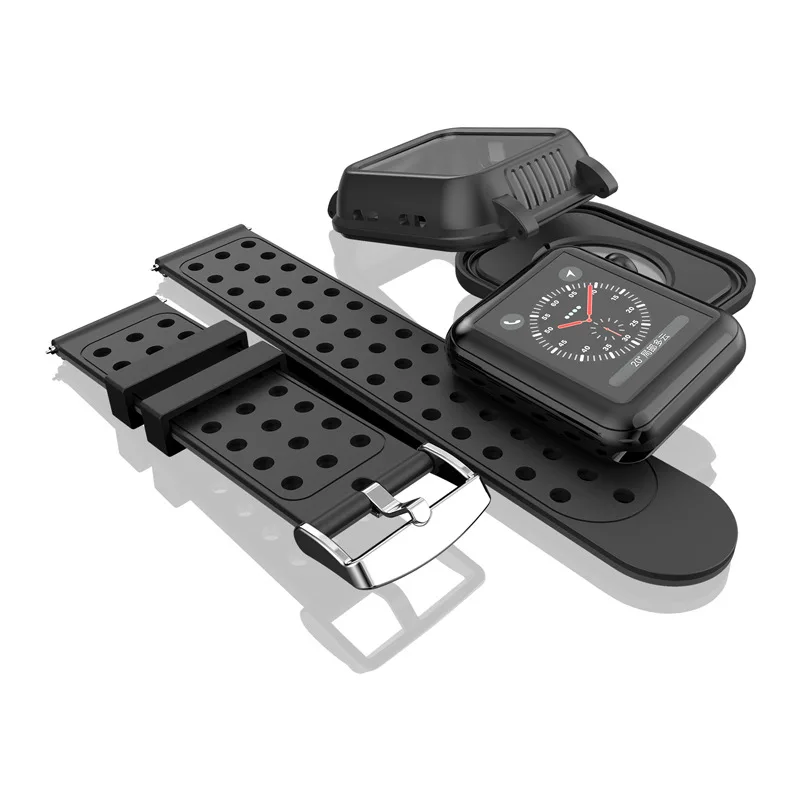 Водонепроницаемый спортивный корпус ремешок для Apple Watch band 38 мм 44 мм 40 мм iwatch correa Прочный ТПУ экран защитный чехол и наручный ремень
