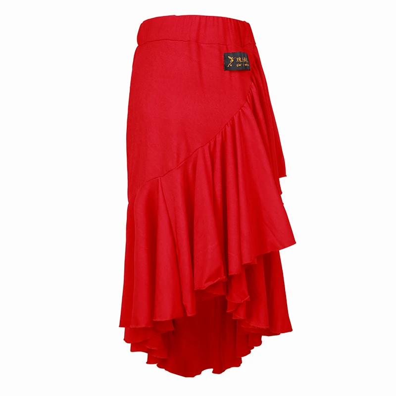 

Latin Skirt Crystal Cotton Irregular Skirt Womens Clothing Ladies Salsa Rumba Cha Cha Samba Practice Performance Wear DN2636