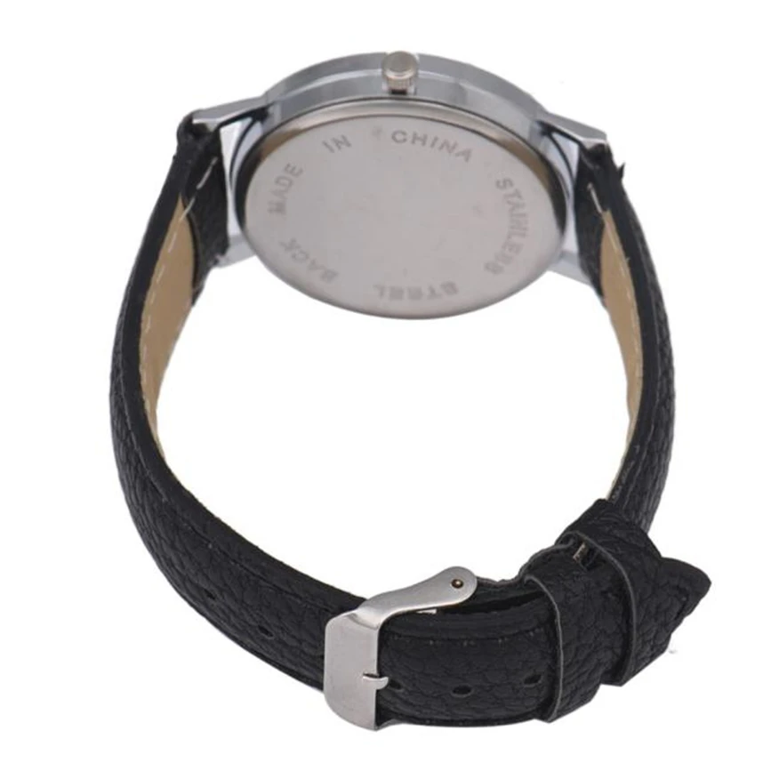 Часы наручные мужские кварцевые с большим циферблатом и кожаным ремешком|gift