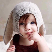 children hat toddler kids rabbit ears knitted hat winter warm cap for girl boy accessories baby photography props