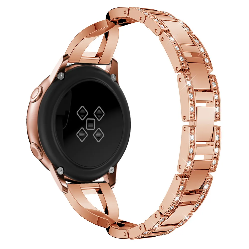 Женский ремень из нержавеющей стали для Samsung Galaxy Watch 3 Band 41 мм 45 Active 2 1 40 44 Алмазный