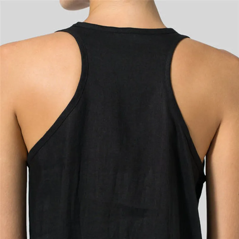 Женское элегантное платье без рукавов с круглым вырезом макси разрезом на подоле