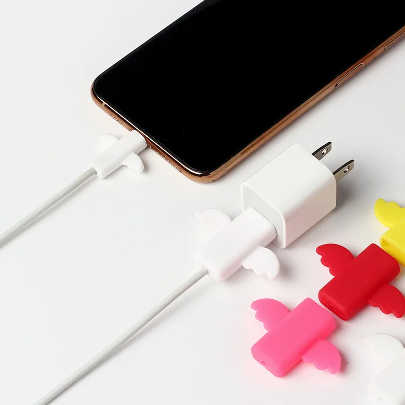 2в1 милый ангел кабель протектор провода моталки для iPhone USB Органайзер Chompers