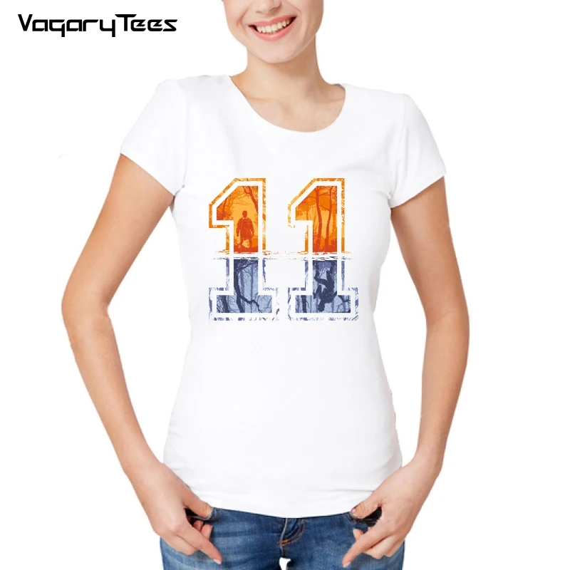 Женские футболки с принтом странные вещи VagaryTees необычный номер 11 индивидуальный