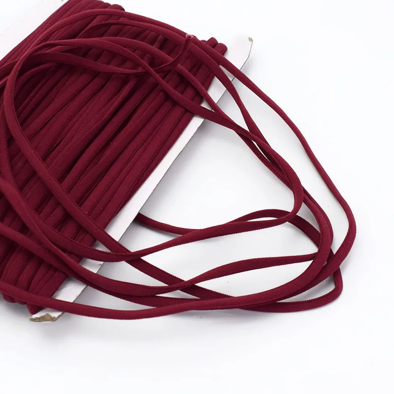 Wine red Meetee 23/50 ярдов 5 мм веревка Эластичная лента веревка лента плечевой ремень детская лента для волос и ободки для волос обувь DIY ручной работы аксессуары - Цвет: Wine red