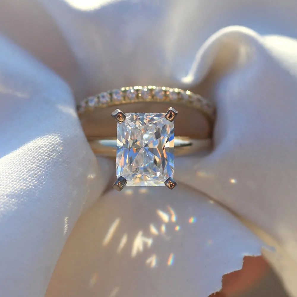 Кольцо обручальное диаметром 2 7 карат 7x9 мм шт.|yellow gold diamond|wedding diamond ringswedding rings for women