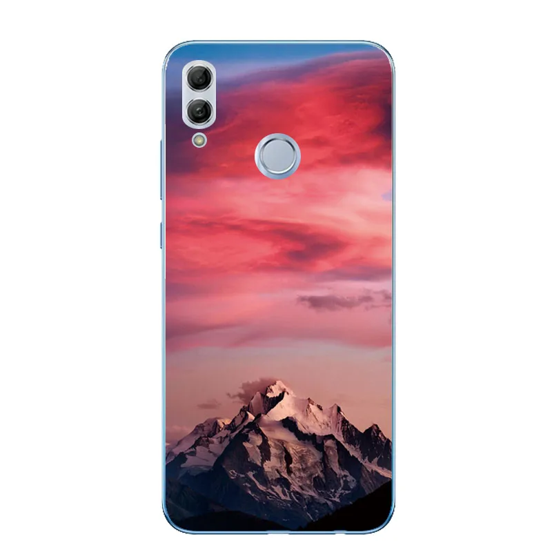 Чехлы для телефона Honor 10 чехол Lite силиконовый прозрачный с котом львом тигром