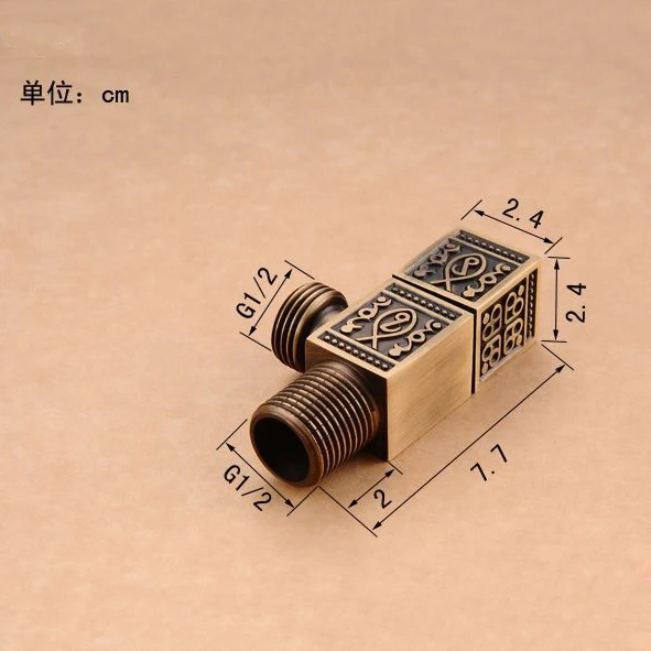 Кран запасные части 1/2 "x 1/2" античная латунь ванная комната угол стоп клапан